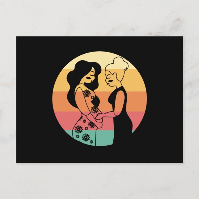 Postal Regalo de embarazo parto partera Doula (Anverso)