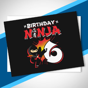 Postal Regalo de fiesta de cumpleaños Ninja para niños de
