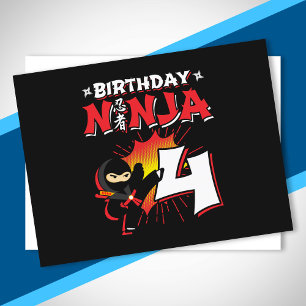 Postal Regalo de fiesta de cumpleaños Ninja para niños de