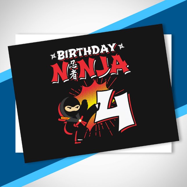 Postal Regalo de fiesta de cumpleaños Ninja para niños de (Subido por el creador)