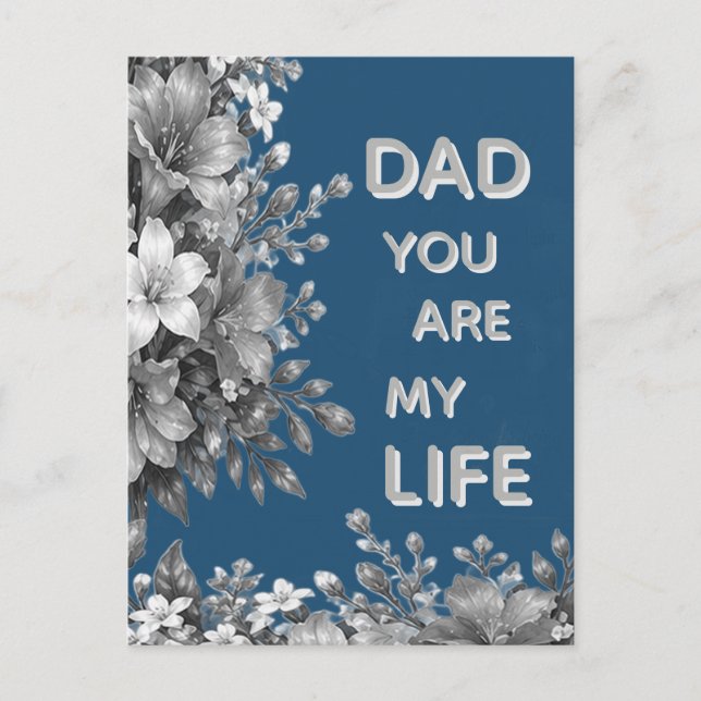 POSTAL REGALO DE FLOR DE AMOR PARA PADRE (Anverso)