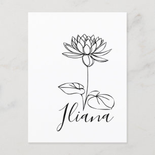 Postal Regalo de Flor de Cumpleaños de Nenúfar de Julio P