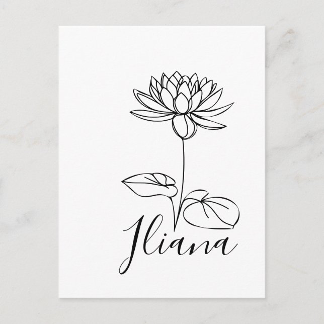 Postal Regalo de Flor de Cumpleaños de Nenúfar de Julio P (Anverso)