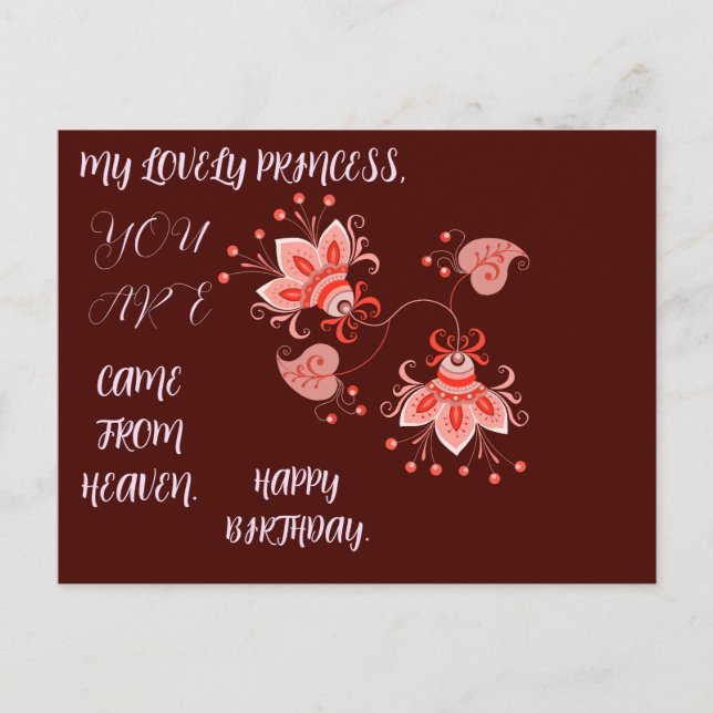 POSTAL REGALO DE FLORES DE CUMPLEAÑOS PARA LA HIJA HERMAN (Anverso)