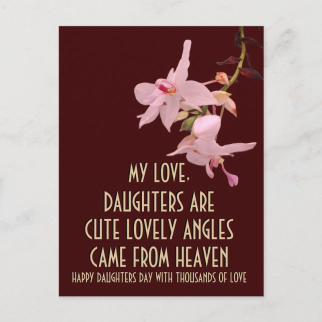 POSTAL REGALO DE FLORES PARA EL DÍA DE LAS HIJAS (Anverso)