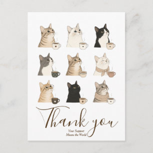 Postal regalo de gato café mascota amante gatito para él