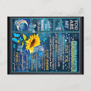 Postal Regalo de girasol para mi nieta, regalo de bebé
