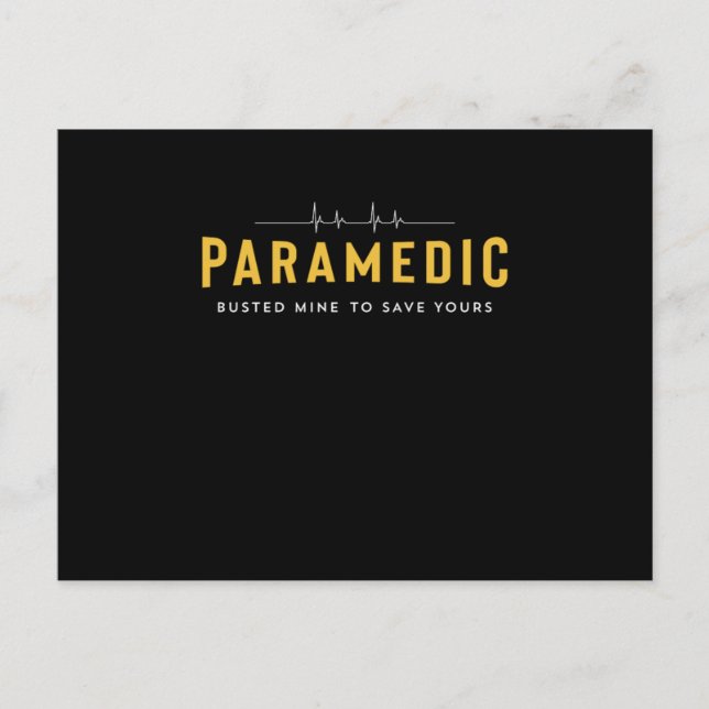 Postal Regalo De Graduación Escolar Paramédico Para Autob (Anverso)