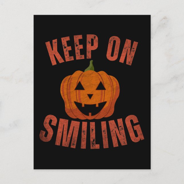 Postal REGALO DE HALLOWEEN Sigue sonriendo (Anverso)