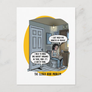 Postal Regalo de humor de baño para mamá de gato divertid