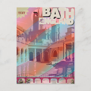 Postal Regalo de impresión de viaje de baño Inglaterra Ta