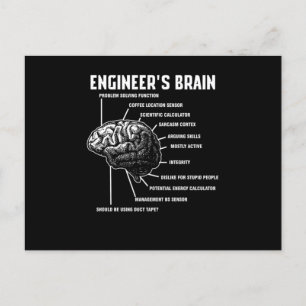 Postal Regalo de ingeniero de ingeniería cerebral para in