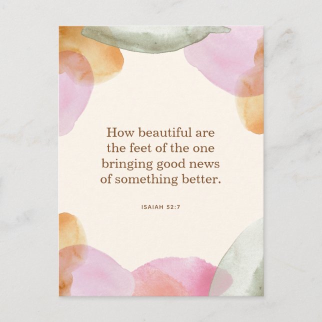 Postal Regalo de JW Pioneer, Isaiah 52:7 | Postcard JW (Anverso)