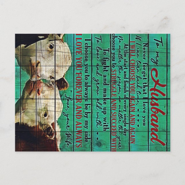 Postal Regalo de la carta de mi marido | Carta Para Él | (Anverso)