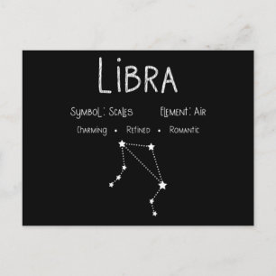 Postal Regalo de la Constelación del Signo Zodiacal Libra
