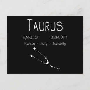Postal Regalo de la Constelación del Signo Zodiacal Tauro