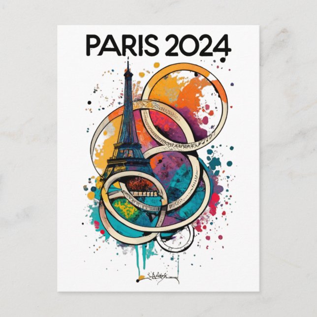 Postal Regalo de la Torre Eiffel de París (Anverso)