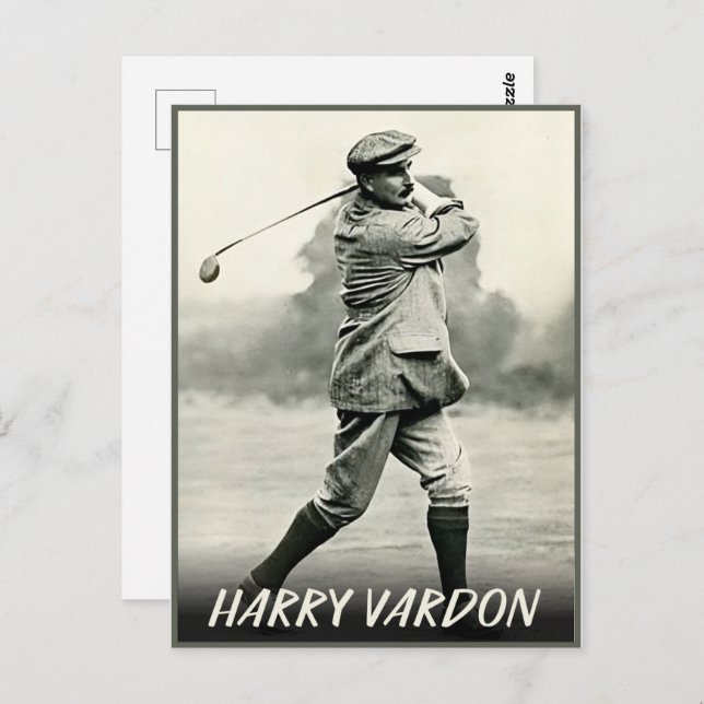 Postal Regalo de leyenda del golf de Harry Vardon (Anverso / Reverso)
