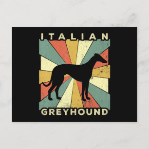 Postal regalo de los 70 años del perro de galgo italiano