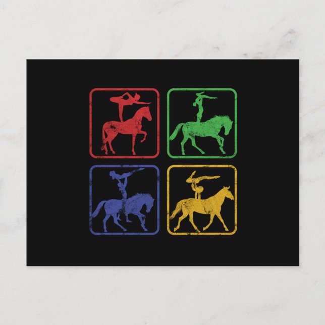 Postal Regalo de los acróbatas de caballos de la gimnasta (Anverso)