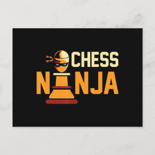 Postal Regalo de los aficionados al ajedrez Ninja de Guay