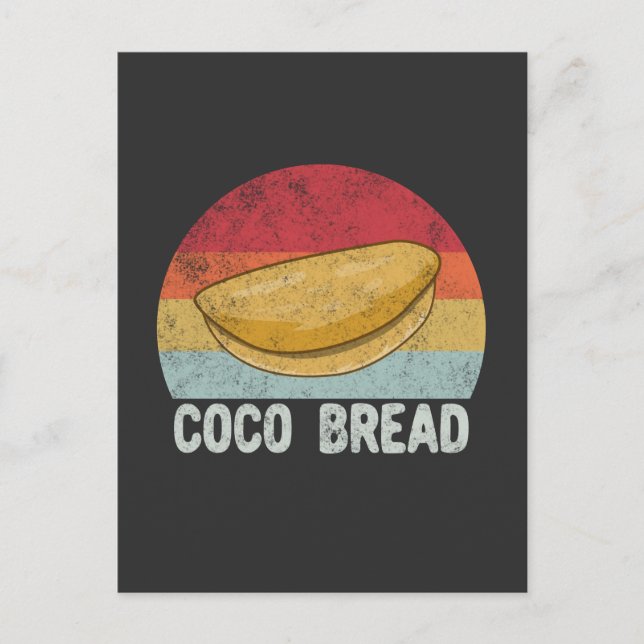 Postal Regalo de los amantes del pan de coco retro (Anverso)