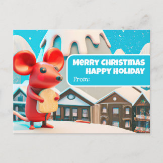 Postal Regalo de los ratones de la ciudad de Navidad