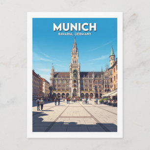 Postal Regalo de Marienplatz y Neues Rathaus Múnich Alema