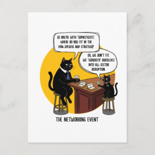 Postal Regalo de meme para evento de networking con humor
