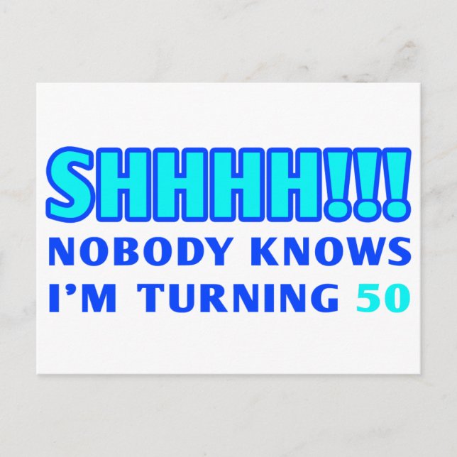 Postal Regalo de mordaza de 50 años (Anverso)