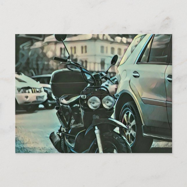 Postal Regalo de motocicleta vintage (Anverso)