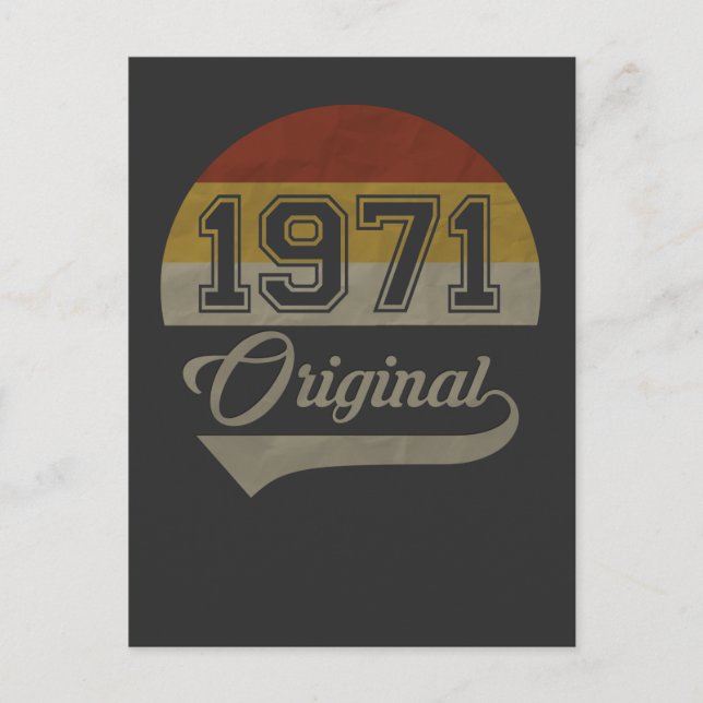 Postal Regalo de mujer de 50 años original de 1971 (Anverso)