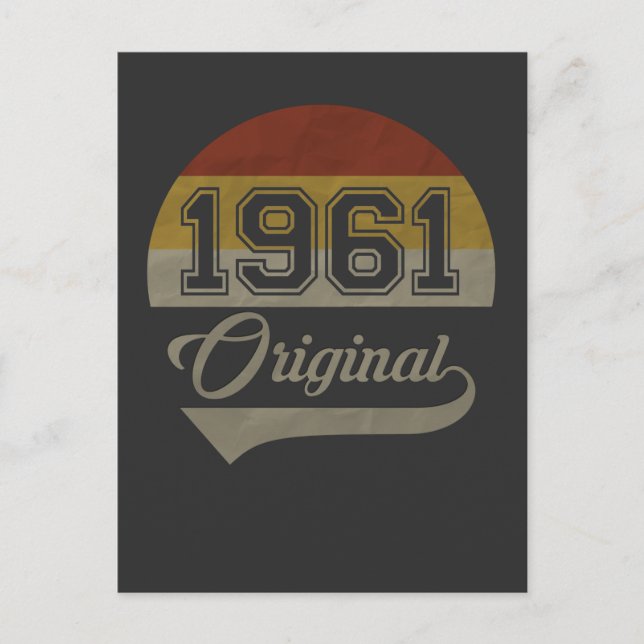 Postal Regalo de mujer de 60 años original de 1961 (Anverso)