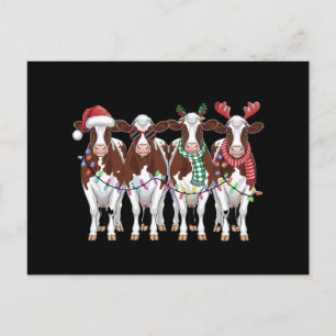 Postal Regalo de Navidad de vaca para amantes de vacas Gr