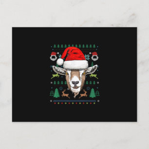 Postal Regalo de Navidad Feo de Cabra Santa Navidad