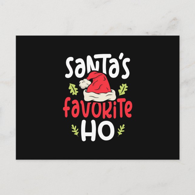 Postal Regalo de Navidades Ho favoritos de Santa (Anverso)
