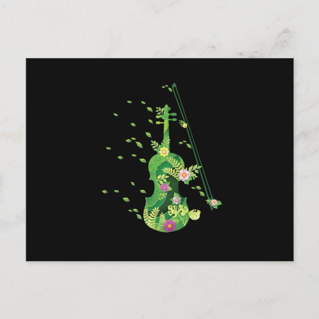 Postal Regalo de orquesta violinista de instrumentos musi (Anverso)