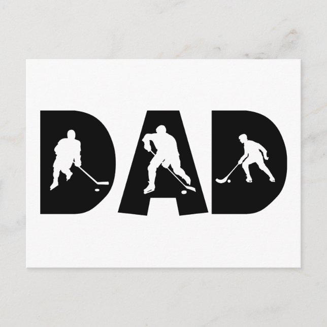 Postal Regalo de papá de hockey (Anverso)