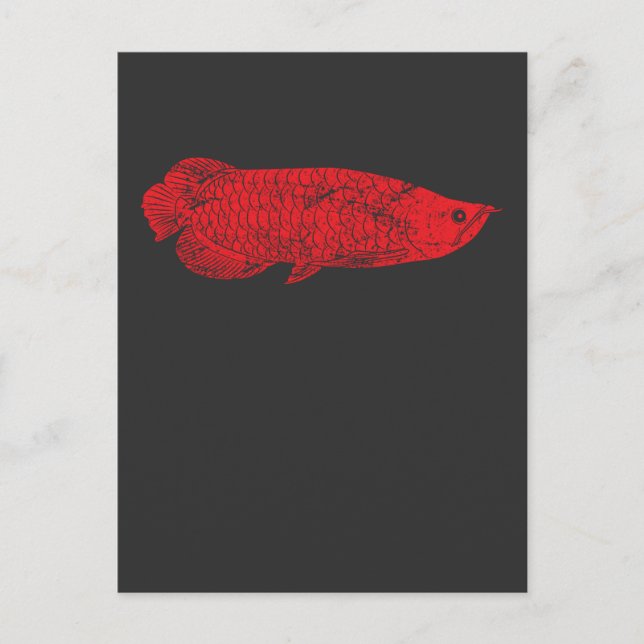 Postal Regalo de pescado - Pescado rojo de Arowana para l (Anverso)