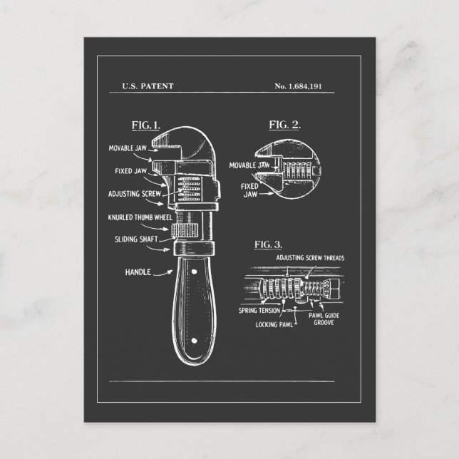 Postal Regalo de plano de herramienta de llave (Anverso)