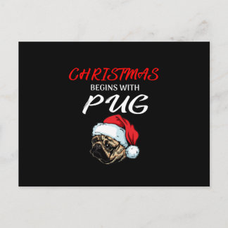 Postal Regalo de pug en manta para amantes de perros pug 