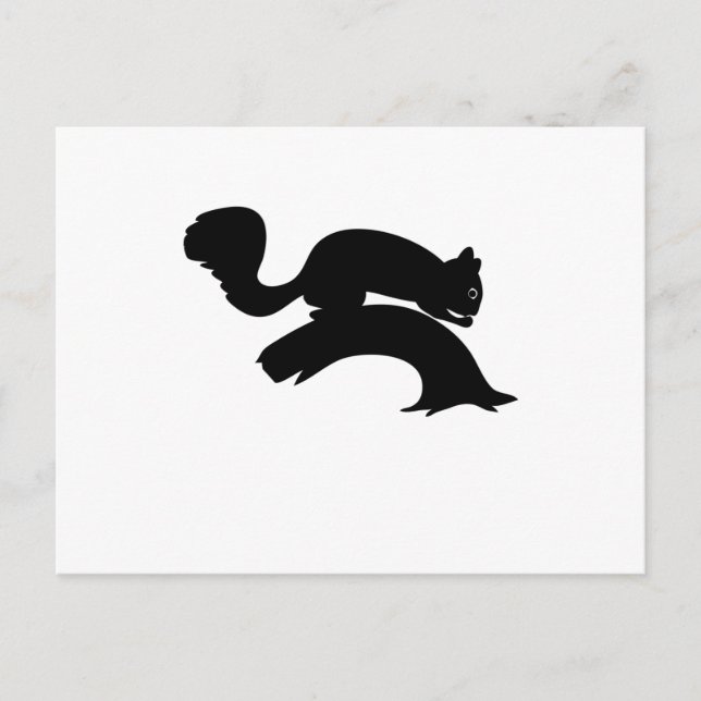 Postal Regalo de roedores animales ardilla silueta chipmu (Anverso)