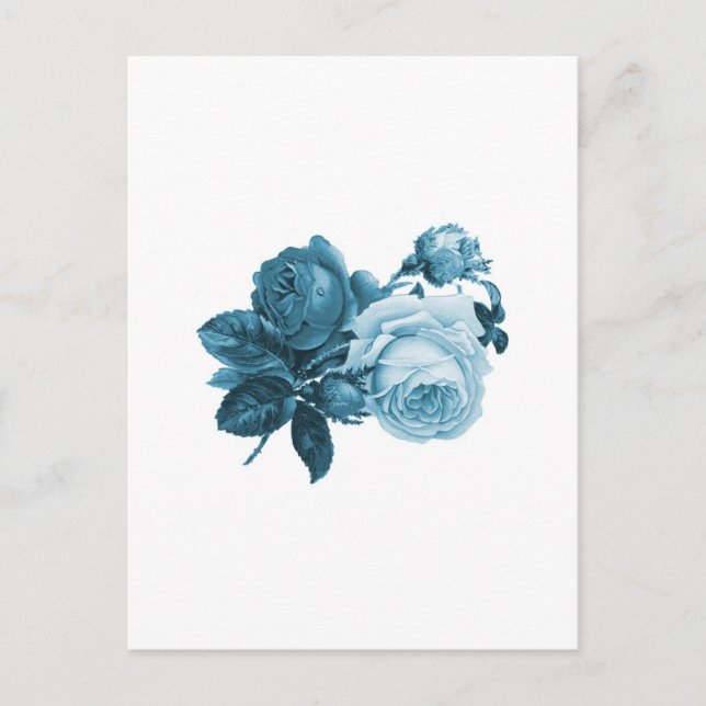 Postal regalo de rosa azul vintage (Anverso)