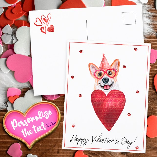 Postal Regalo de San Valentín para perro Corgi (Subido por el creador)