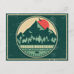 Postal Regalo de souvenirs de venado Poconos PA Retro Sun