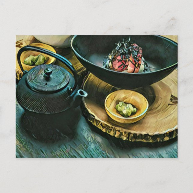 Postal Regalo de sushi vintage (Anverso)