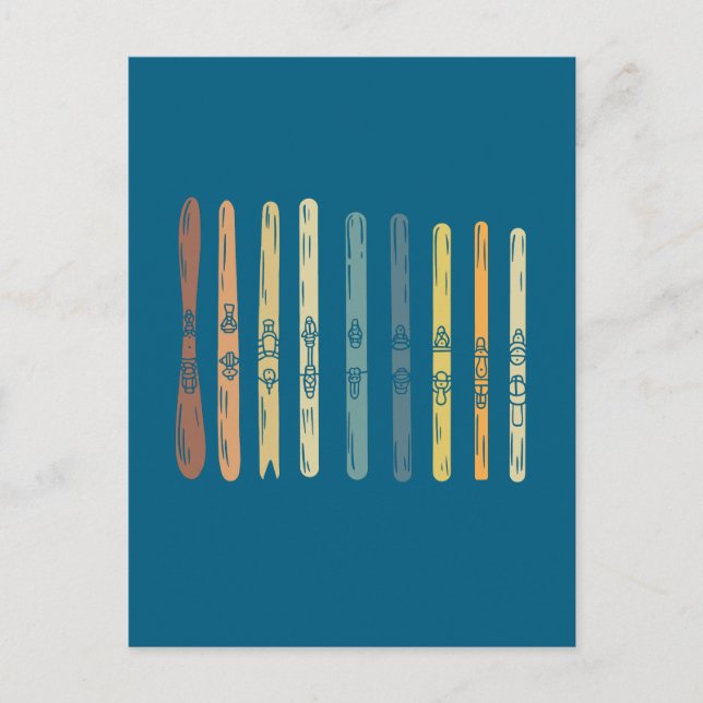 Postal Regalo de tablas de esquí (Anverso)