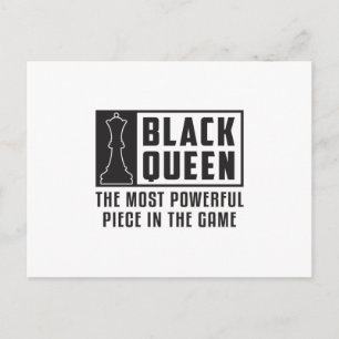 Postal Regalo de tablero de ajedrez para reina negra de a