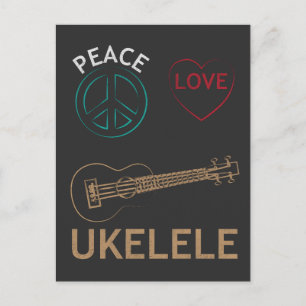 Postal Regalo de Ukulele- Paz Amar a Ukelele Uke Amar
