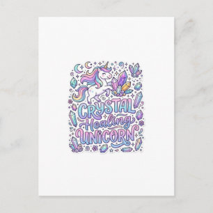 Postal Regalo de Unicornio de Cristal Curativo Idea Vecto